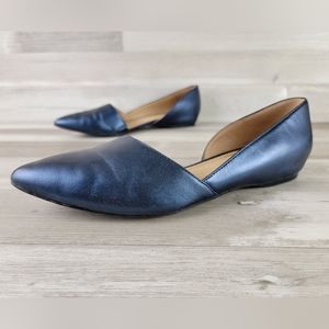 Naturalizer Samantha Navy Leather Pointy Toe Flats Women's Size  8½W